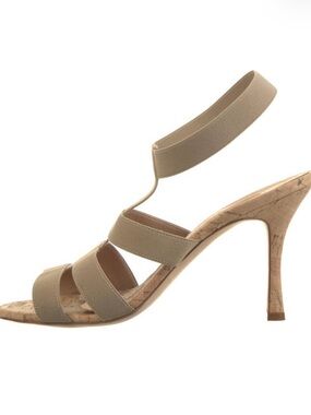 Manolo Blahnik Beige Strap Cork Stiletto Sandal